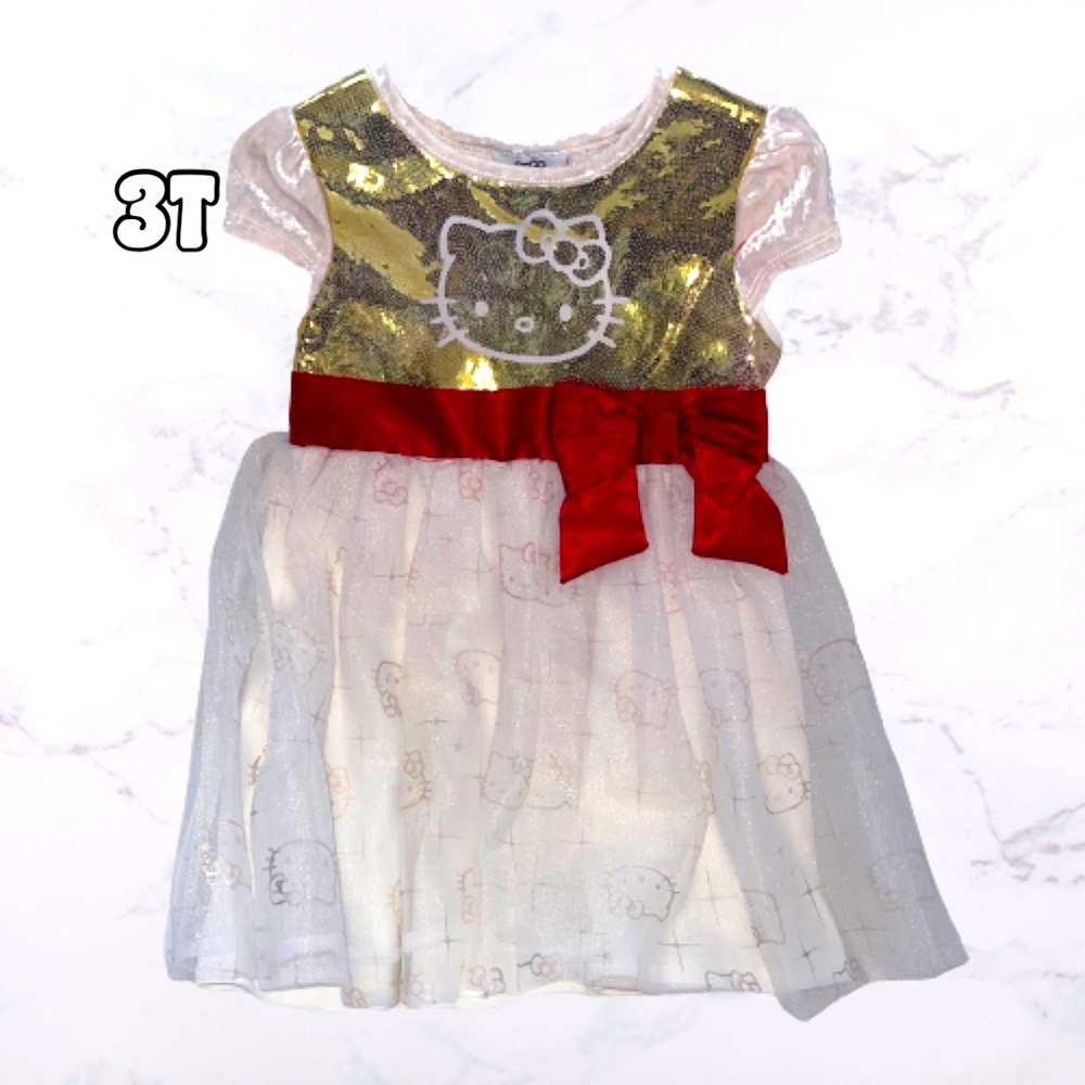 Sanrio Hello Kitty Cap Sleeve Dress (Costume Christmas Holiday), 3T